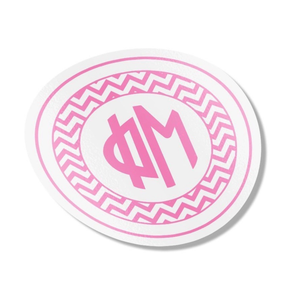 NWT Phi Mu Sorority Monogram Bumper Sticker
